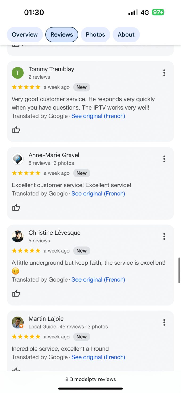 IPTV Ireland verified WhatsApp reviews from real customers sharing their experience with IPTV Subscription and streaming quality