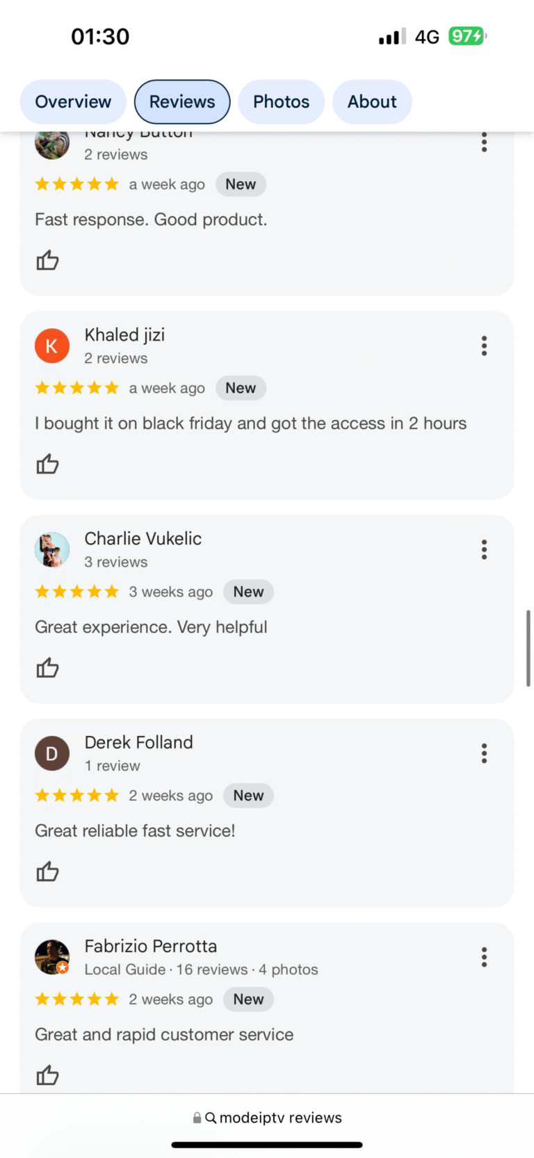 IPTV Ireland verified WhatsApp reviews from real customers sharing their experience with IPTV Subscription and streaming quality
