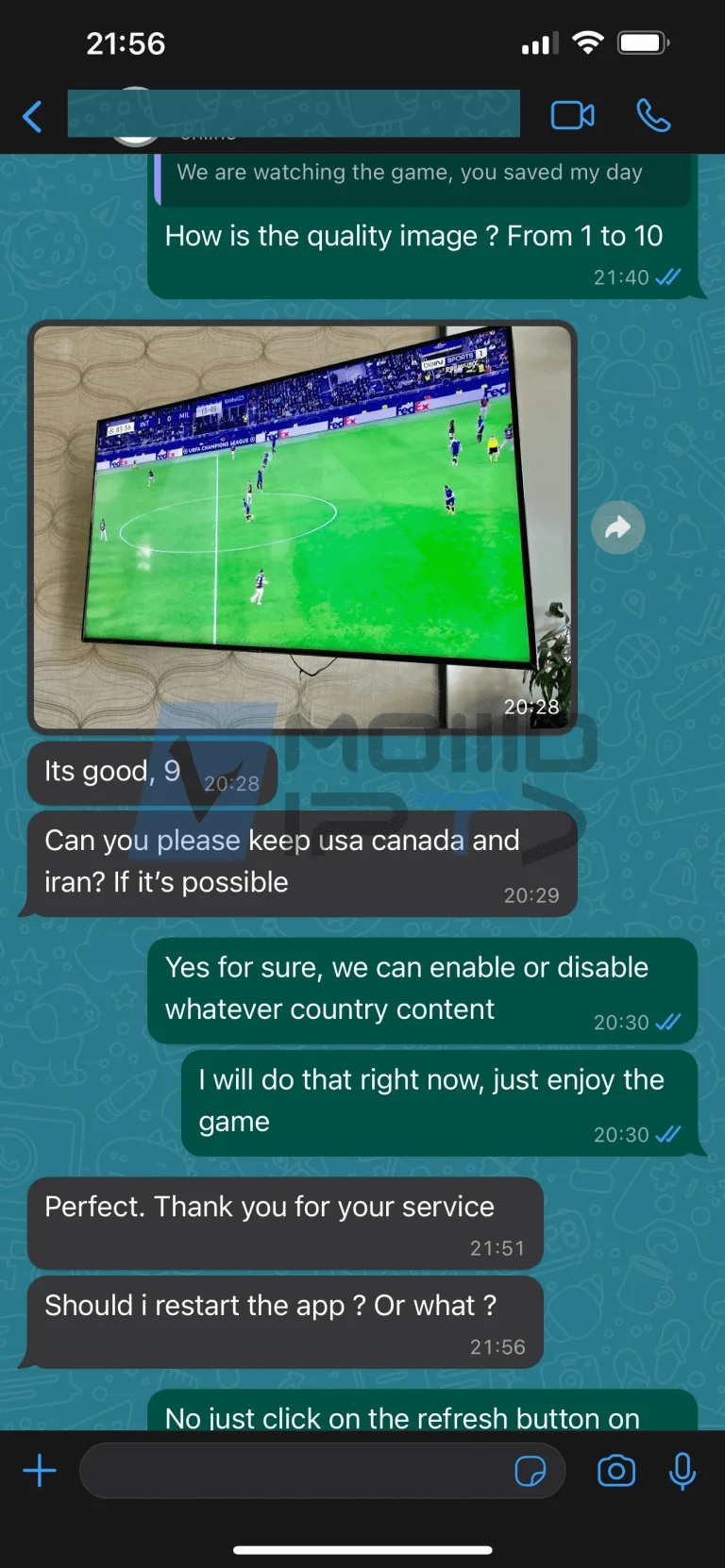 IPTV Ireland verified WhatsApp reviews from real customers sharing their experience with IPTV Subscription and streaming quality